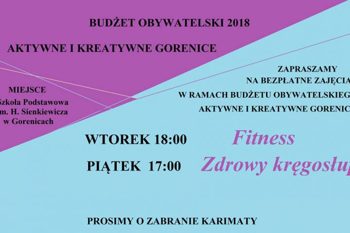 Więcej o: budżet obywatelski 2018- aktywne i kreatywne gorenice